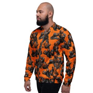 męska bluza bomber z grafiką kamiennych wojowników fantasy