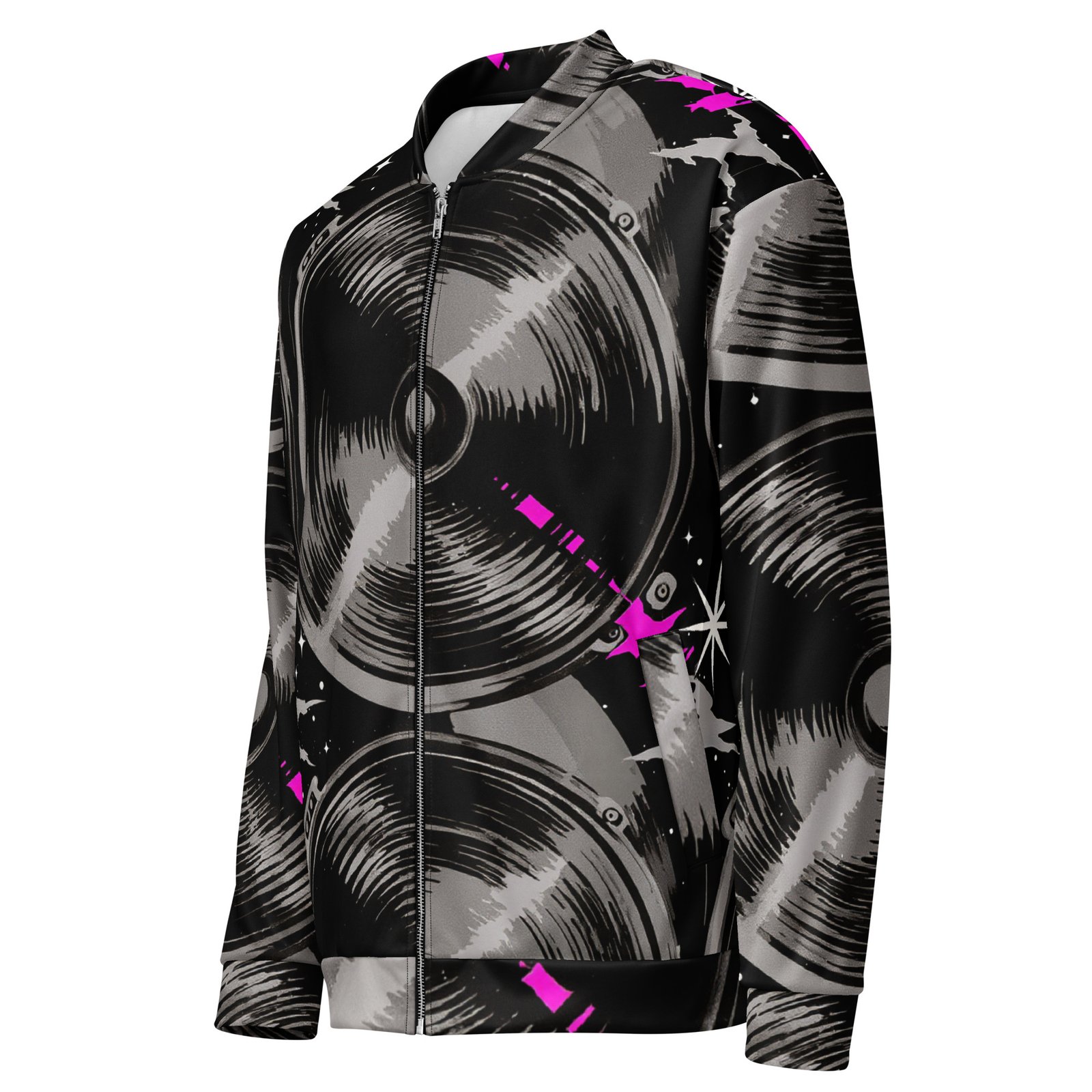 Męska bluza bomber z grafiką głośników audio| Zarn.pl Męska bluza bomber z grafiką głośników audio - obrazek 4
