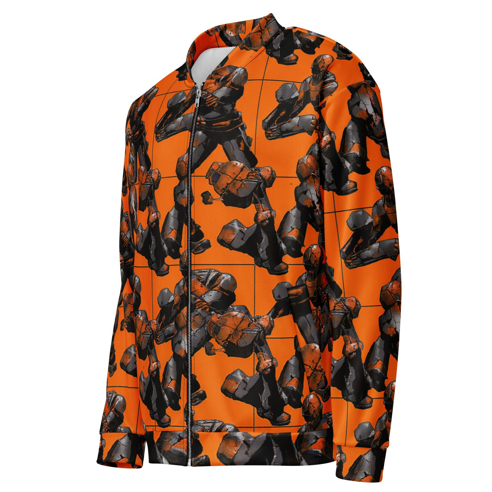 Męska bluza bomber z grafiką kamiennych wojowników fantasy| Zarn.pl Męska bluza bomber z grafiką kamiennych wojowników fantasy - obrazek 4