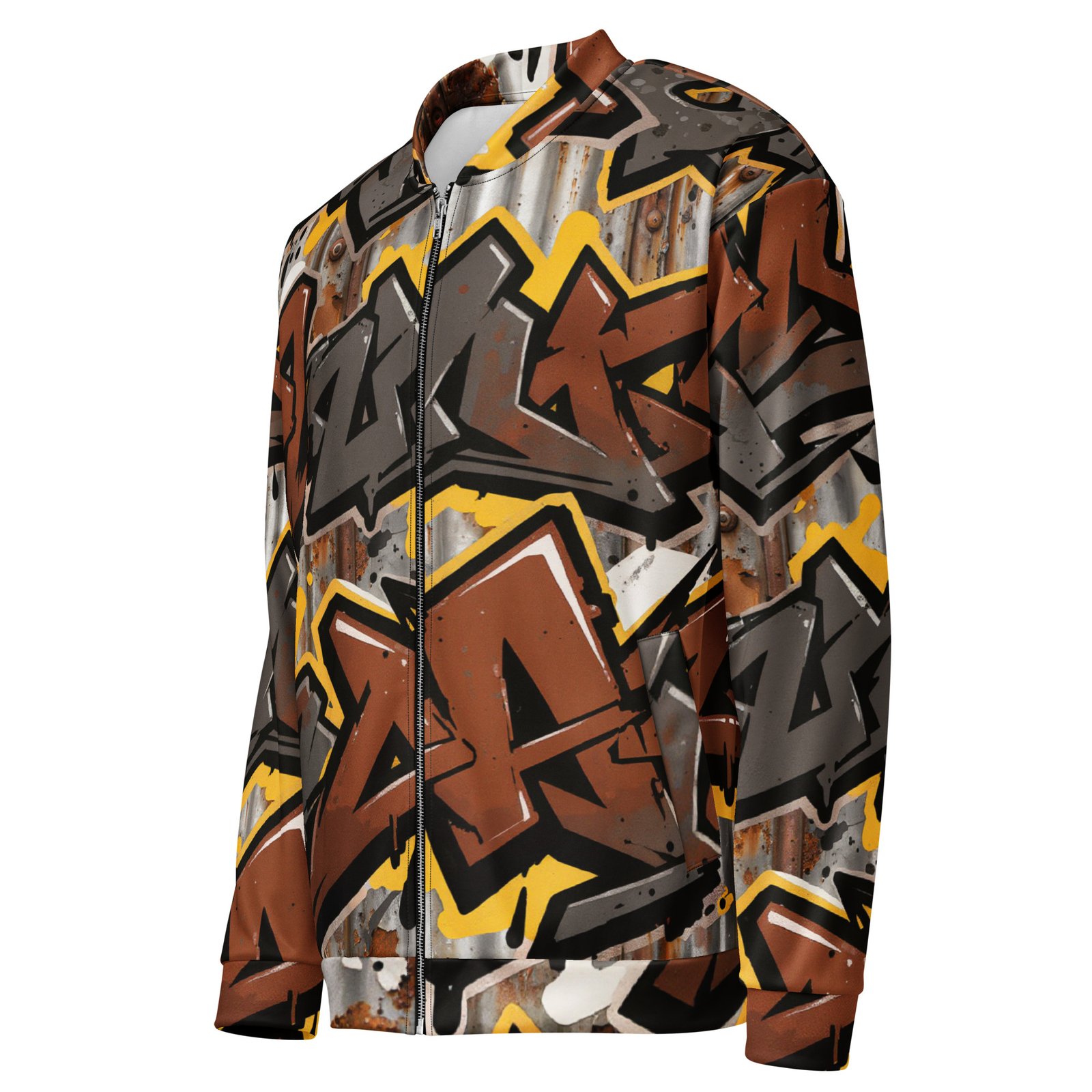 Męska bluza bomber z graffiti w stylu urban| Zarn.pl Męska bluza bomber z graffiti w stylu urban - obrazek 4