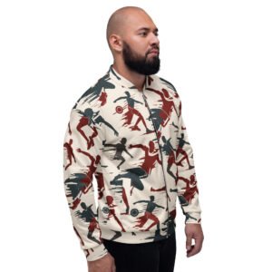 męska bluza bomber z grafiką koszykarzy w dynamicznych akcjach