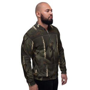 męska bluza bomber z grafiką żołnierza w lesie