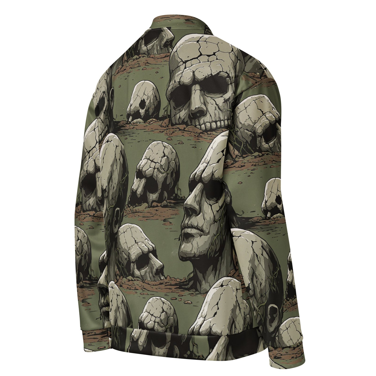 Męska bluza bomber z grafiką czaszek w postapokaliptycznym stylu| Zarn.pl Męska bluza bomber z grafiką czaszek w postapokaliptycznym stylu - obrazek 5