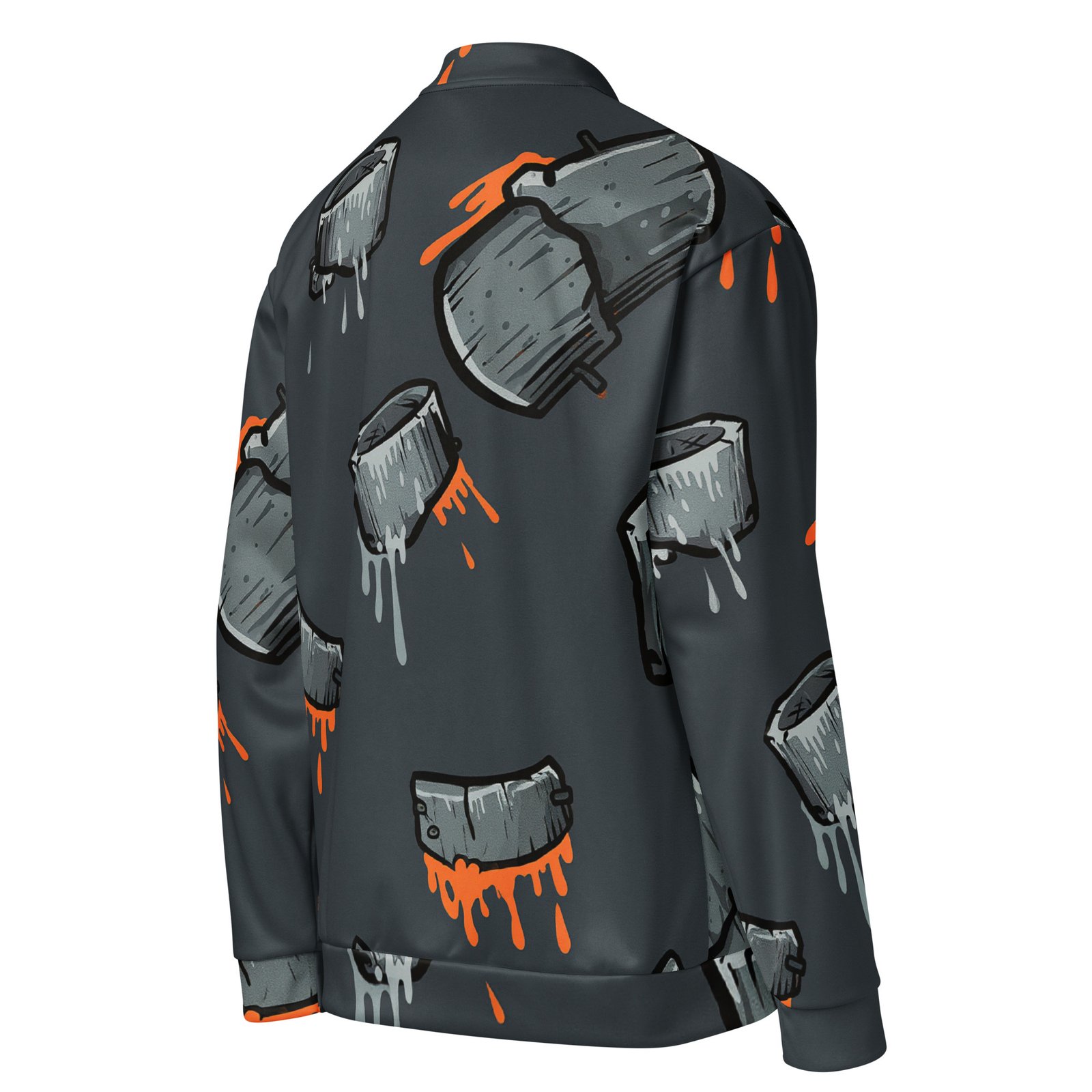 Męska bluza bomber z grafiką tasaków i farby w stylu graffiti| Zarn.pl Męska bluza bomber z grafiką tasaków i farby w stylu graffiti - obrazek 5