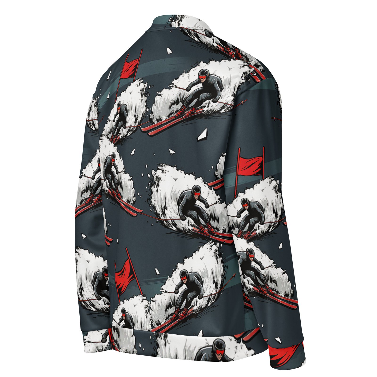 Męska bluza bomber z grafiką narciarza slalomowego| Zarn.pl Męska bluza bomber z grafiką narciarza slalomowego - obrazek 5
