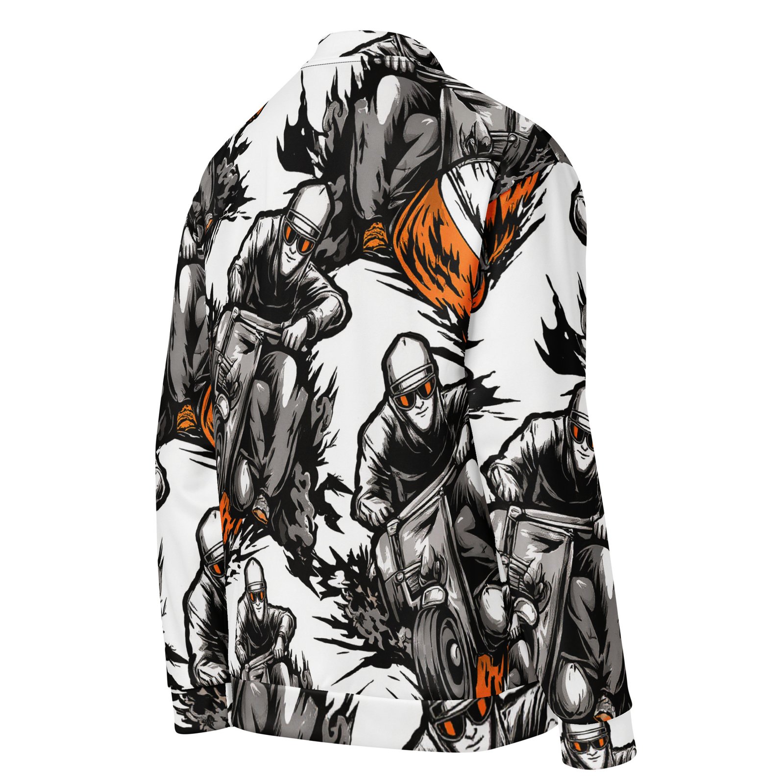 Męska bluza bomber z grafiką motocyklisty w stylu komiksowym| Zarn.pl Męska bluza bomber z grafiką motocyklisty w stylu komiksowym - obrazek 5