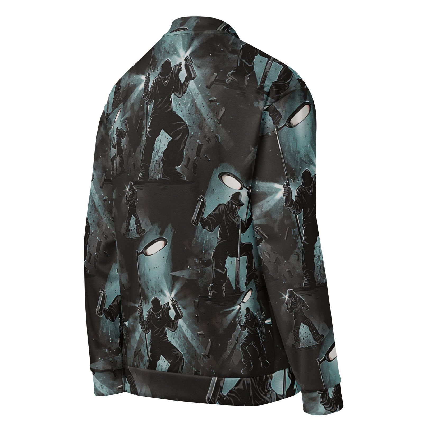 Męska bluza bomber z grafiką street art nocnego graffiti| Zarn.pl Męska bluza bomber z grafiką street art nocnego graffiti - obrazek 5