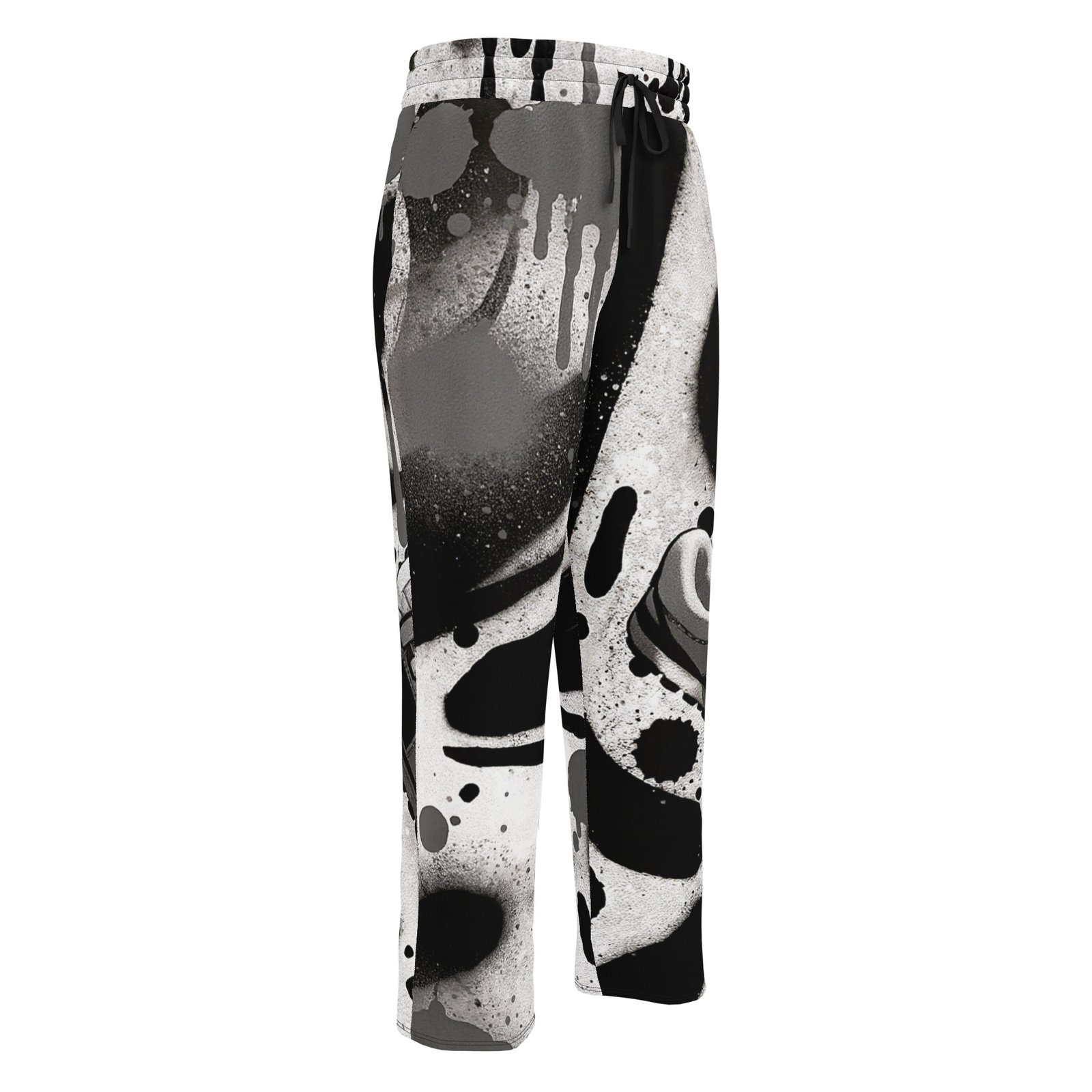 Męskie spodnie jogger z czarno-białą grafiką streetwear i motywem sneakersa| Zarn.pl Męskie spodnie jogger z czarno-białą grafiką streetwear i motywem sneakersa - obrazek 2