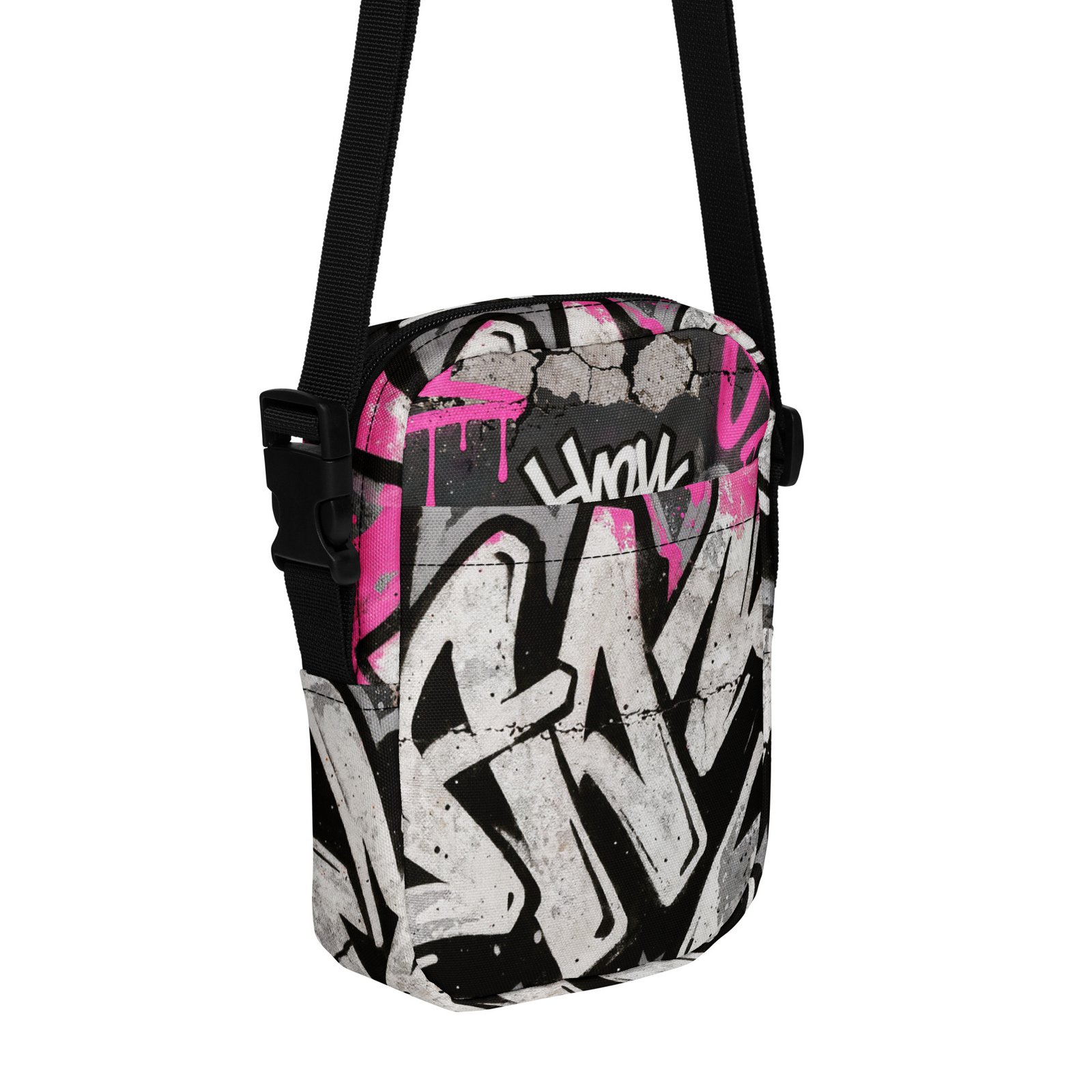 Torba na ramię z grafiką graffiti na betonowej ścianie| Zarn.pl torba na ramię z grafiką graffiti na betonowej ścianie