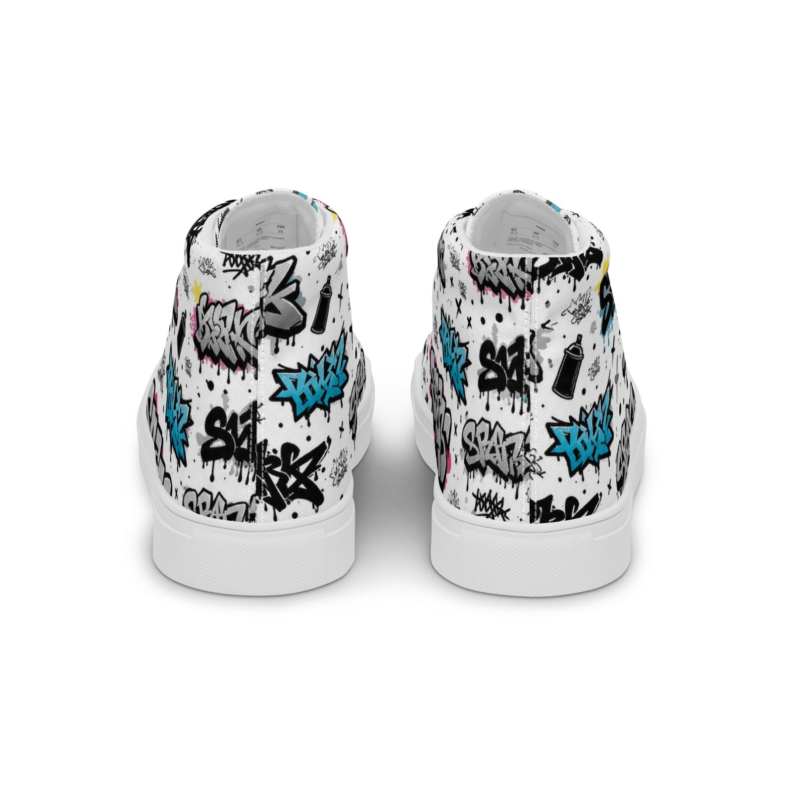 Męskie trampki za kostkę z kolorową grafiką graffiti streetwear| Zarn.pl Męskie trampki za kostkę z kolorową grafiką graffiti streetwear - obrazek 4