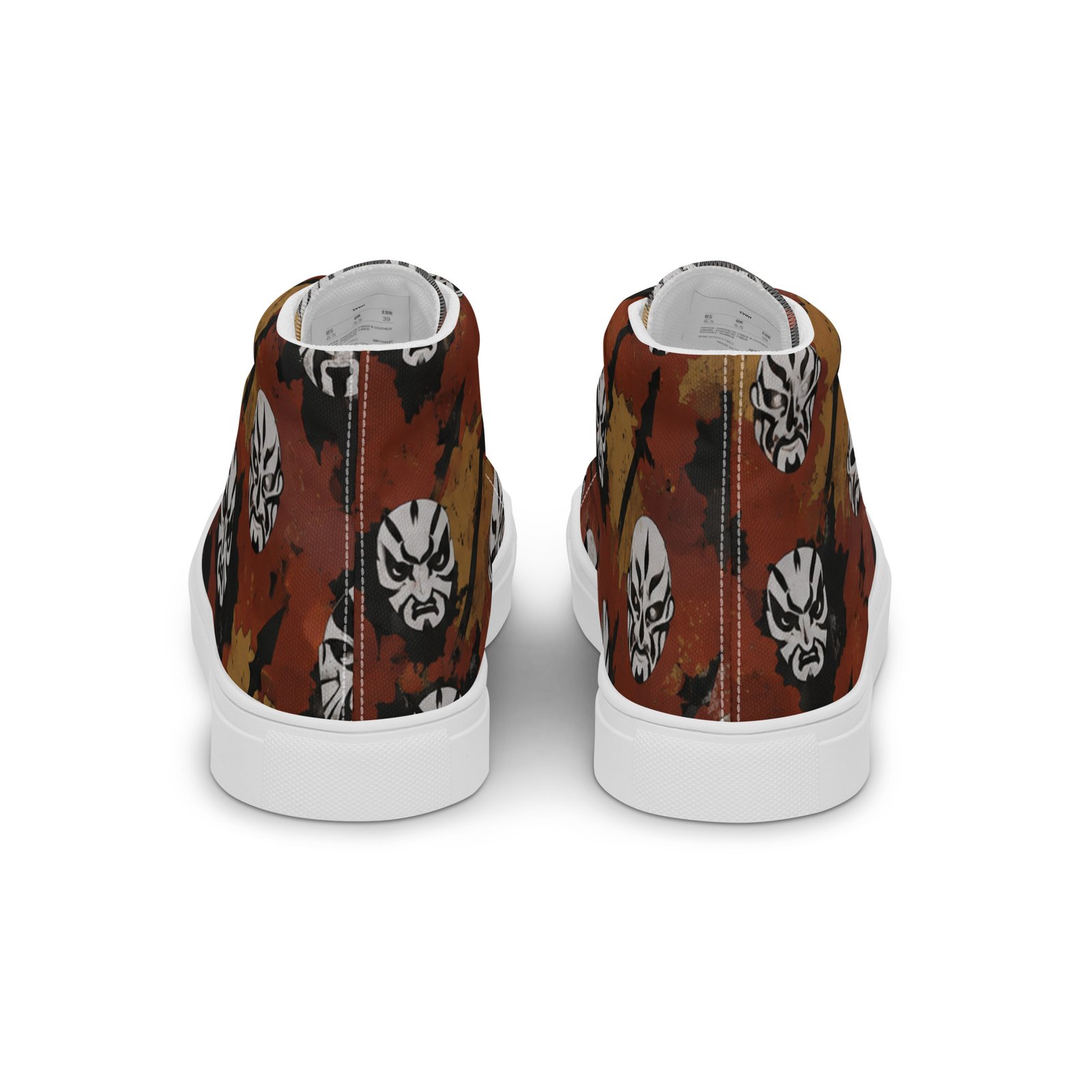 Męskie trampki za kostkę z grafiką twarzy wojowników w stylu streetwear| Zarn.pl Męskie trampki za kostkę z grafiką twarzy wojowników w stylu streetwear - obrazek 4