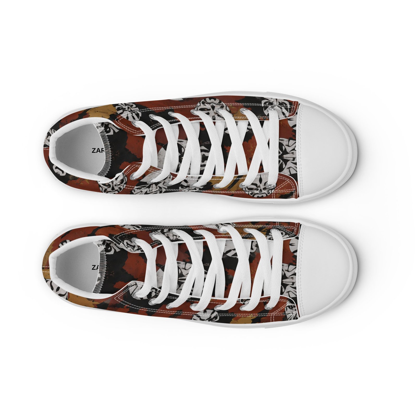 Męskie trampki za kostkę z grafiką twarzy wojowników w stylu streetwear| Zarn.pl Męskie trampki za kostkę z grafiką twarzy wojowników w stylu streetwear - obrazek 3