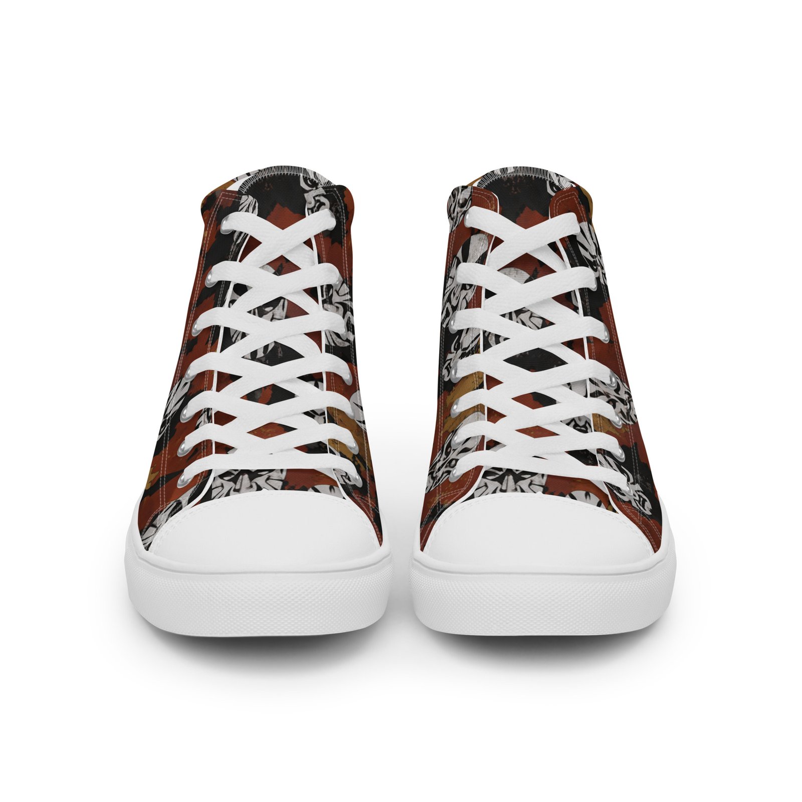Męskie trampki za kostkę z grafiką twarzy wojowników w stylu streetwear| Zarn.pl Męskie trampki za kostkę z grafiką twarzy wojowników w stylu streetwear - obrazek 2