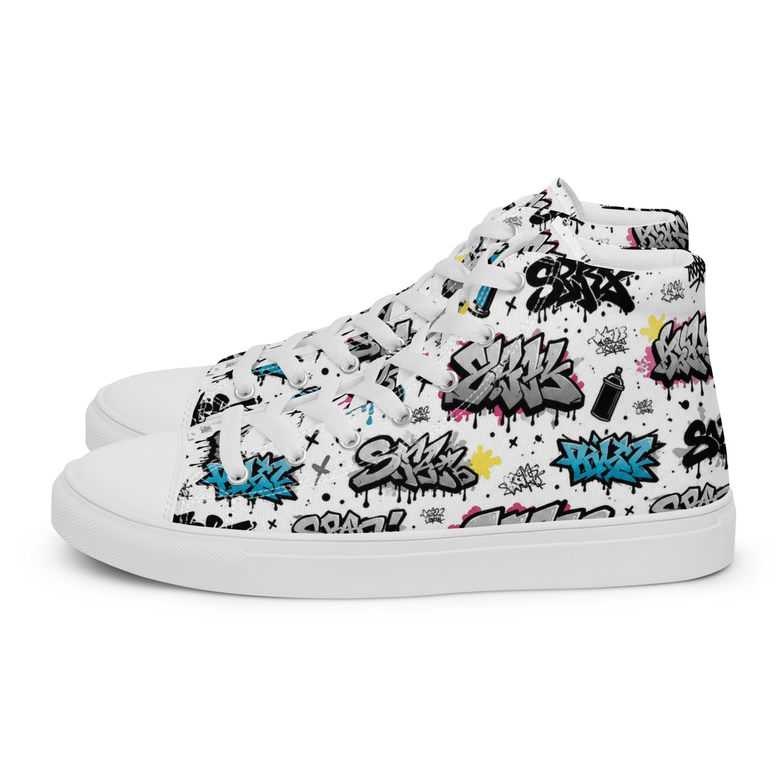 Męskie trampki za kostkę z kolorową grafiką graffiti streetwear| Zarn.pl Męskie trampki za kostkę z kolorową grafiką graffiti streetwear - obrazek 9