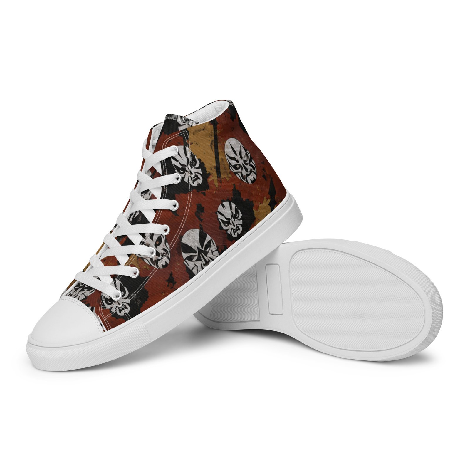 Męskie trampki za kostkę z grafiką twarzy wojowników w stylu streetwear| Zarn.pl Męskie trampki za kostkę z grafiką twarzy wojowników w stylu streetwear - obrazek 17