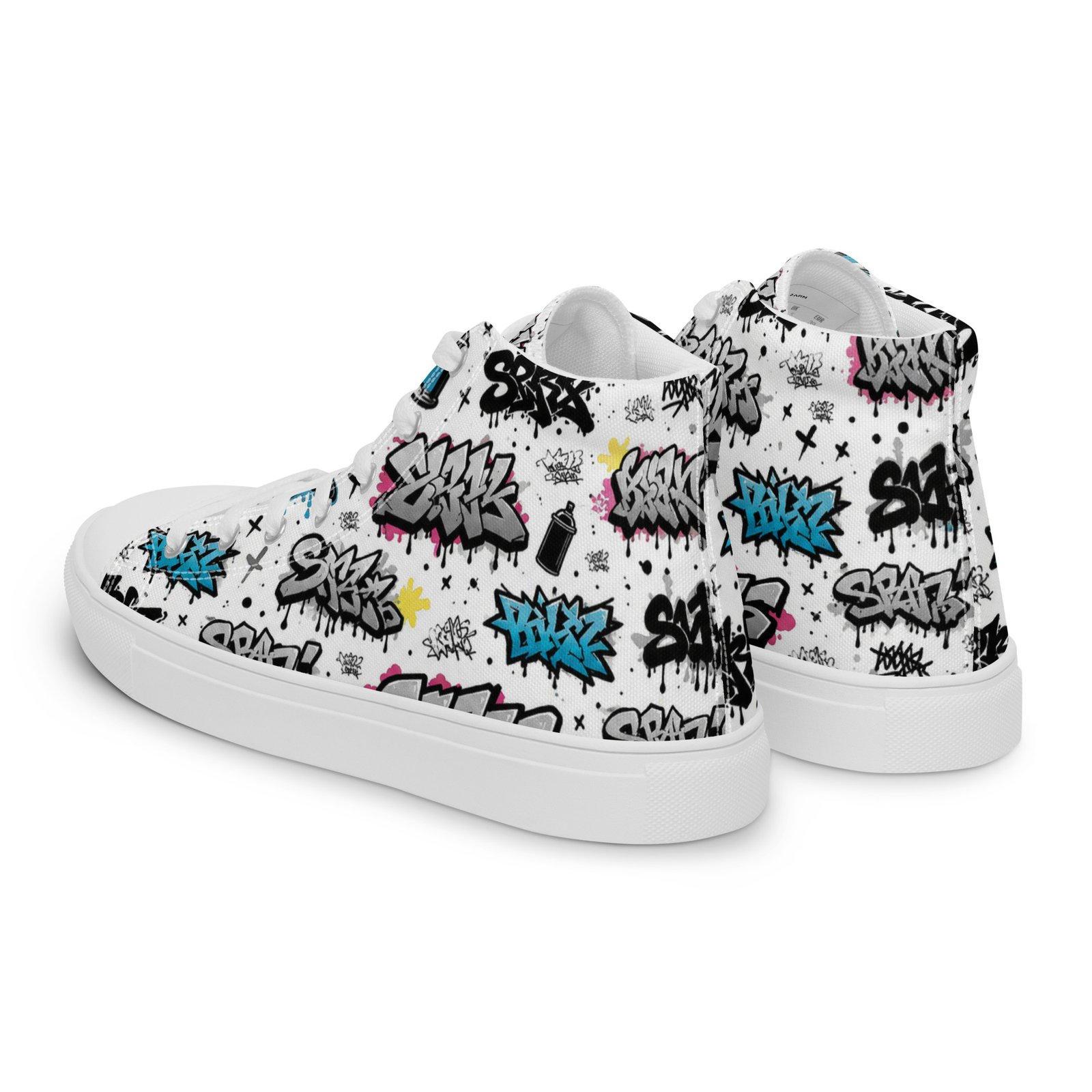 Męskie trampki za kostkę z kolorową grafiką graffiti streetwear| Zarn.pl Męskie trampki za kostkę z kolorową grafiką graffiti streetwear - obrazek 5