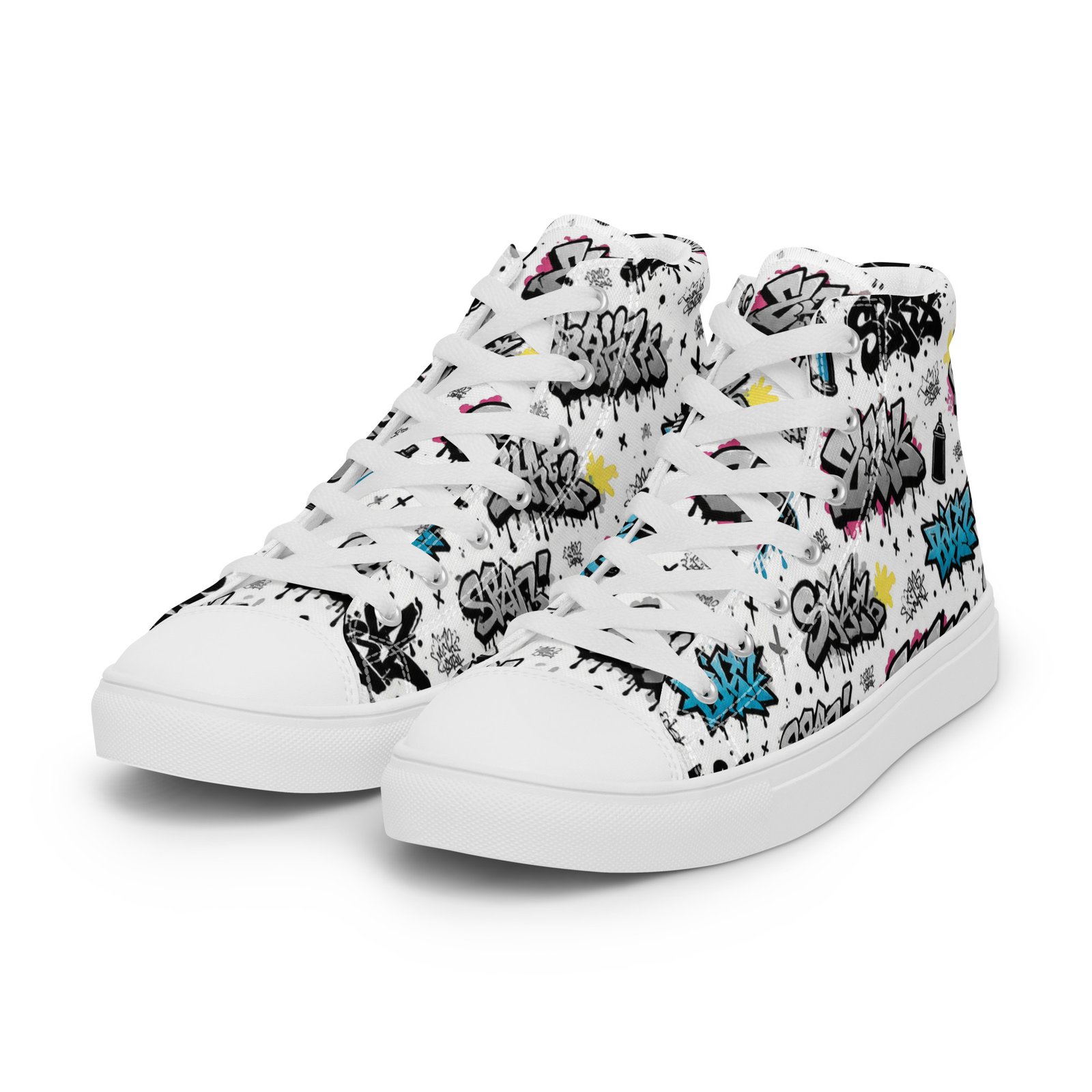 Męskie trampki za kostkę z kolorową grafiką graffiti streetwear| Zarn.pl Męskie trampki za kostkę z kolorową grafiką graffiti streetwear - obrazek 8