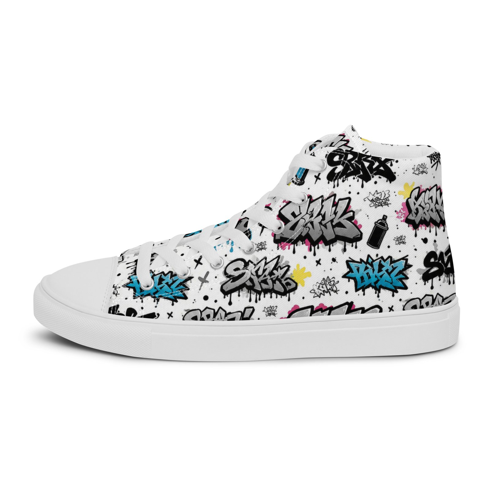 Męskie trampki za kostkę z kolorową grafiką graffiti streetwear| Zarn.pl Męskie trampki za kostkę z kolorową grafiką graffiti streetwear - obrazek 11
