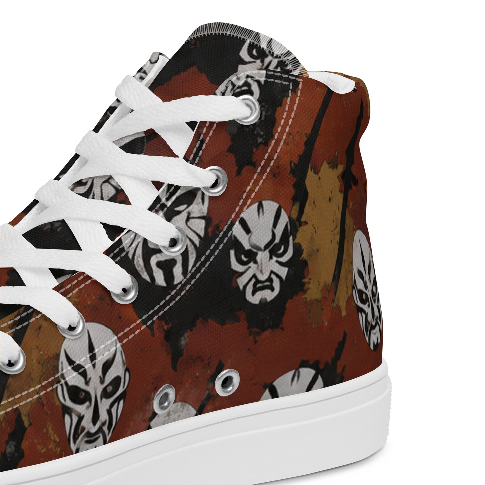 Męskie trampki za kostkę z grafiką twarzy wojowników w stylu streetwear| Zarn.pl Męskie trampki za kostkę z grafiką twarzy wojowników w stylu streetwear - obrazek 23