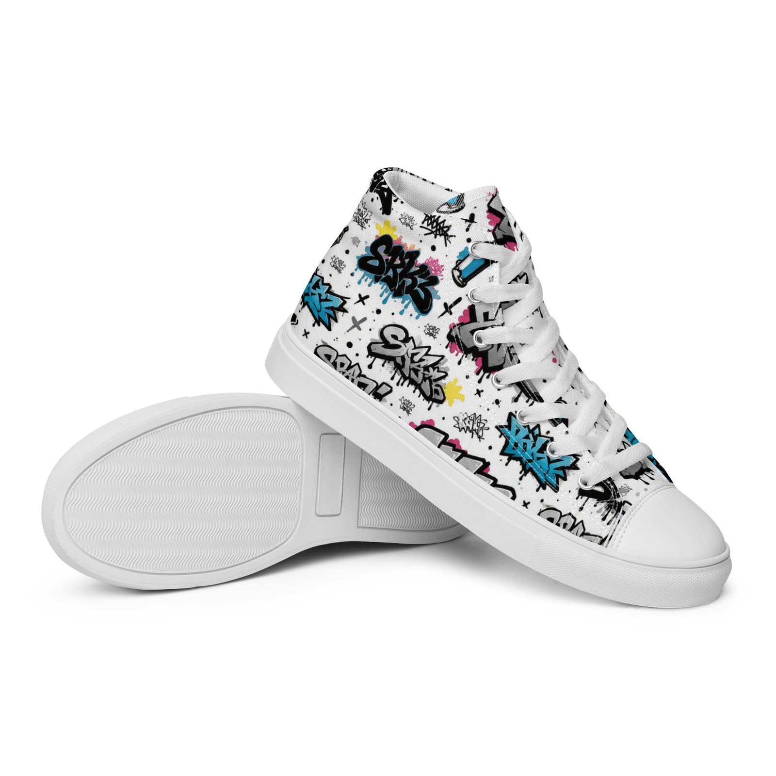 Męskie trampki za kostkę z kolorową grafiką graffiti streetwear| Zarn.pl Męskie trampki za kostkę z kolorową grafiką graffiti streetwear - obrazek 17