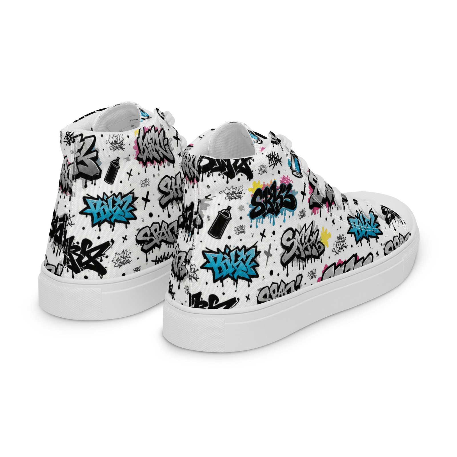 Męskie trampki za kostkę z kolorową grafiką graffiti streetwear| Zarn.pl Męskie trampki za kostkę z kolorową grafiką graffiti streetwear - obrazek 6