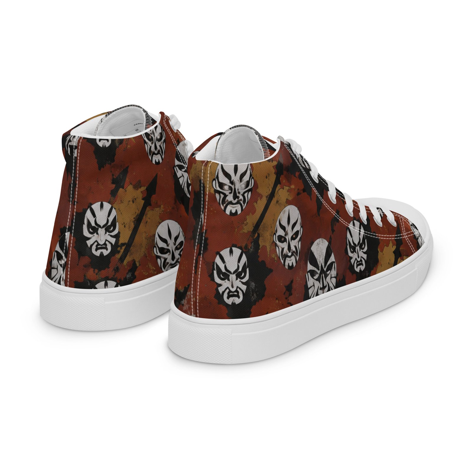 Męskie trampki za kostkę z grafiką twarzy wojowników w stylu streetwear| Zarn.pl Męskie trampki za kostkę z grafiką twarzy wojowników w stylu streetwear - obrazek 6