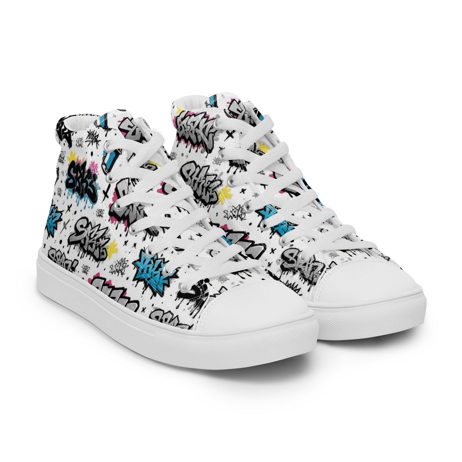 Męskie trampki za kostkę z kolorową grafiką graffiti streetwear| Zarn.pl Męskie trampki za kostkę z kolorową grafiką graffiti streetwear - obrazek 7