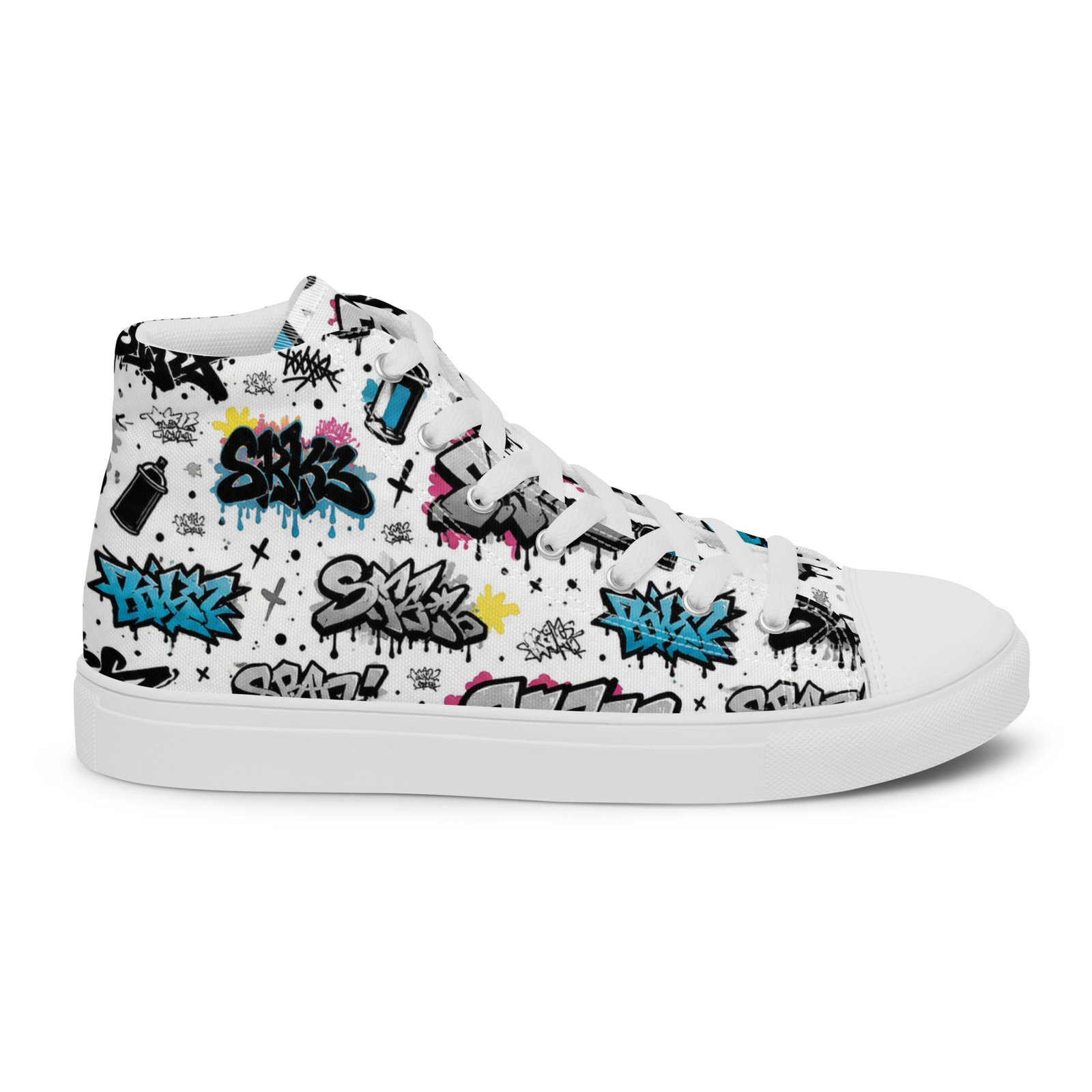 Męskie trampki za kostkę z kolorową grafiką graffiti streetwear| Zarn.pl Męskie trampki za kostkę z kolorową grafiką graffiti streetwear - obrazek 13
