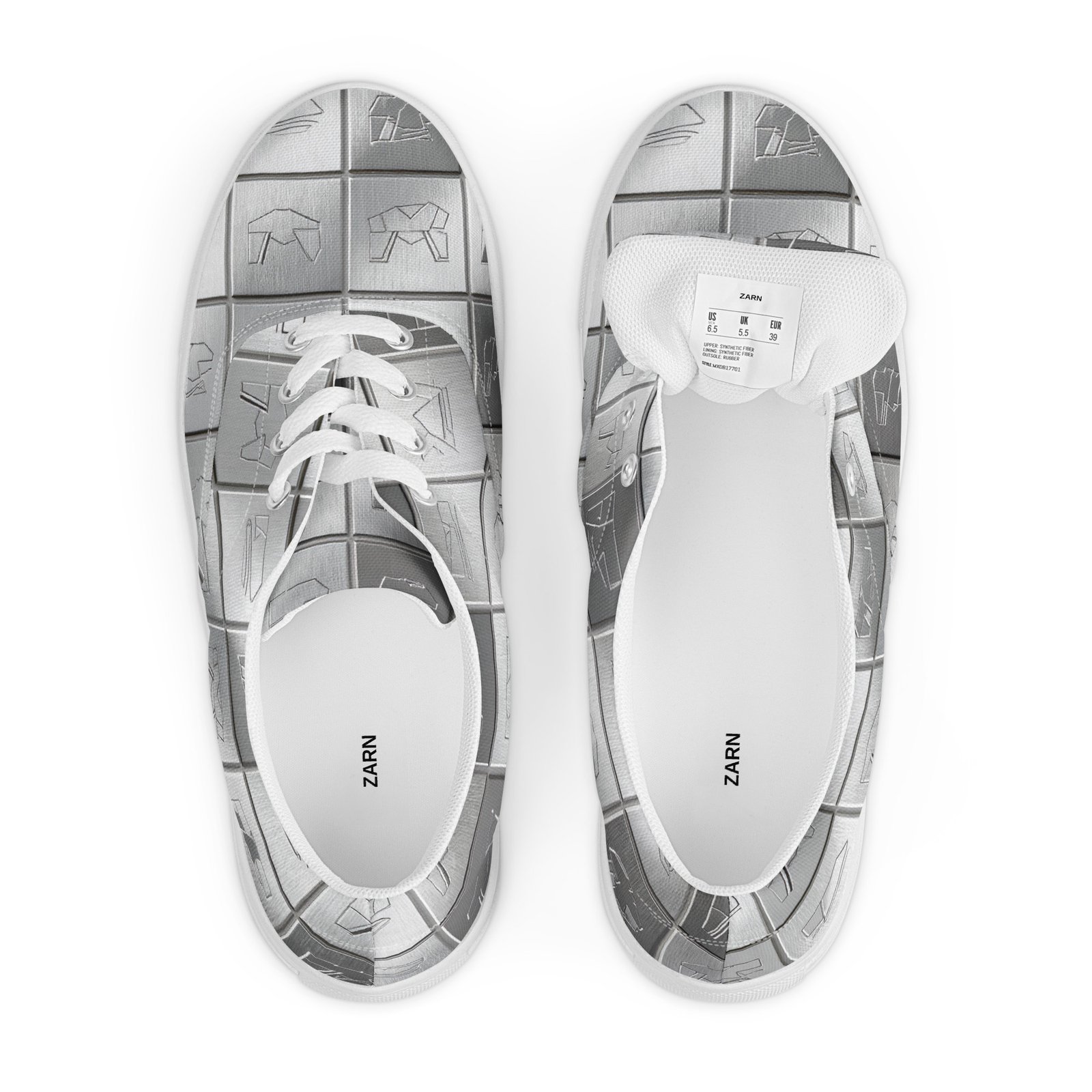 Męskie trampki z grafiką srebrnego metalu| Zarn.pl Męskie trampki z grafiką srebrnego metalu - obrazek 5